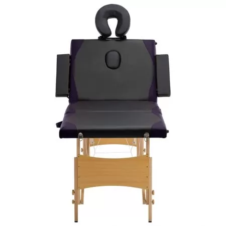 Masa pliabila de masaj, negru si violet, 191 x 70 x 81 cm