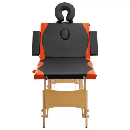 Masa pliabila de masaj, negru si portocaliu, 191 x 70 x 81 cm