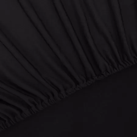 Husa elastica pentru canapea poliester jersey negru, negru, 1 loc