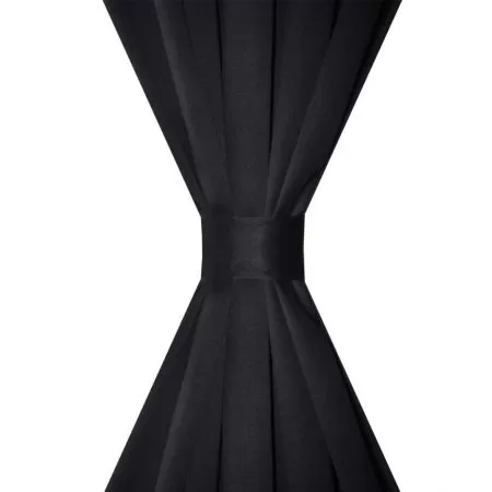 2 Perdele negre opace cu rejansa, negru, 135 x 245 cm