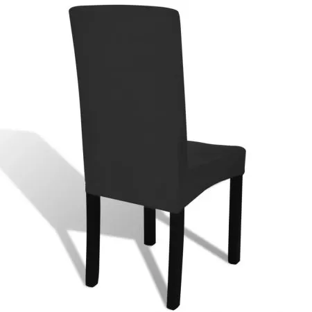 Set 6 bucati huse de scaun elastice drepte, negru