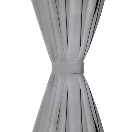 Draperii micro-satin cu bride, gri, 175 cm