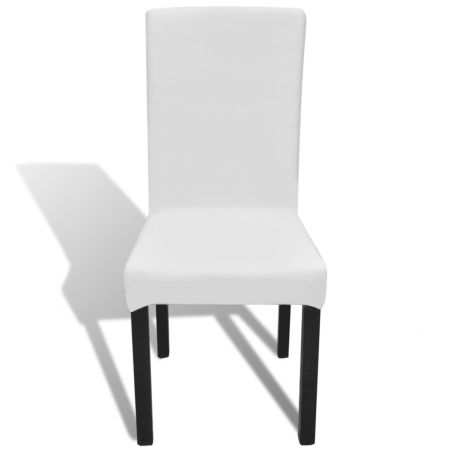 Set 4 bucati huse de scaun elastice drepte, alb