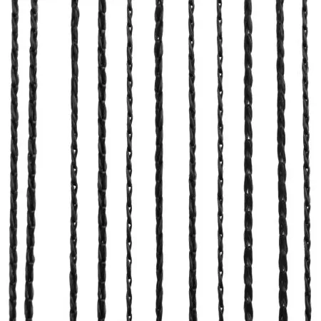 Set 2 bucati draperii cu franjuri, negru, 100 cm