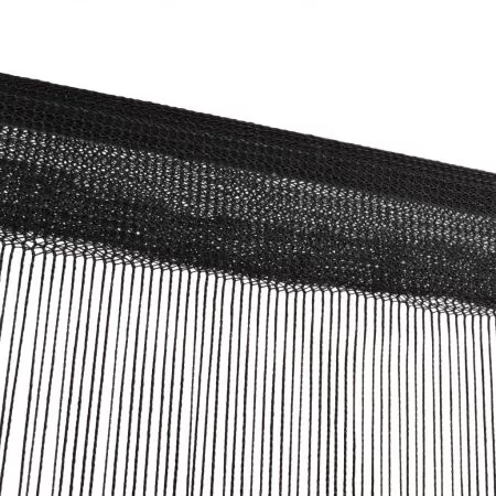 Set 2 bucati draperii cu franjuri, negru, 140 cm