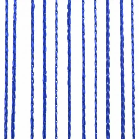 Set 2 bucati draperii cu franjuri, albastru, 140 cm
