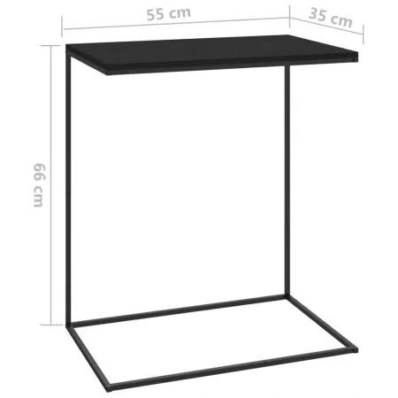 Masa laterala, negru, 55 x 35 x 66 cm