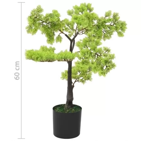 Bonsai chiparos artificial cu ghiveci, verde deschis, 60 cm
