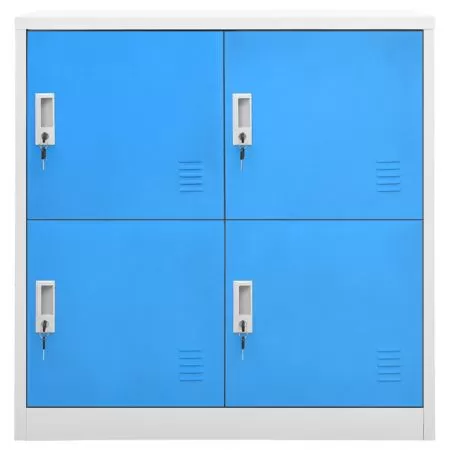 Dulap vestiar, gri deschis si albastru, 90 x 45 x 92.5 cm