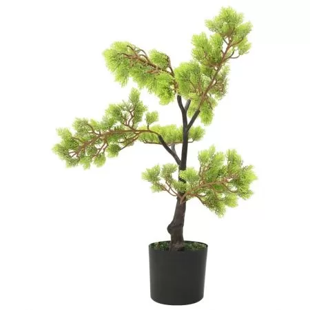 Bonsai chiparos artificial cu ghiveci, verde deschis, 60 cm