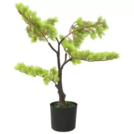 Bonsai chiparos artificial cu ghiveci, verde deschis, 60 cm