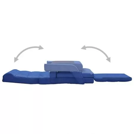 Scaun de podea pliabil cu functie de pat, albastru