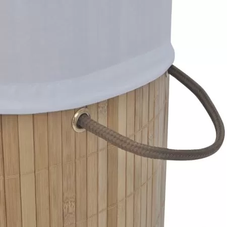 Cos de rufe cilindric din bambus maro, maro deschis, Ø 35 x 60 cm