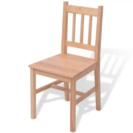 Set masa si scaune din lemn de pin 7 piese, maro, 70 x 70 x 73 cm