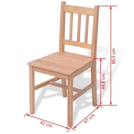 Set masa si scaune din lemn de pin, 3 piese, maro, 70 x 70 x 73.8 cm