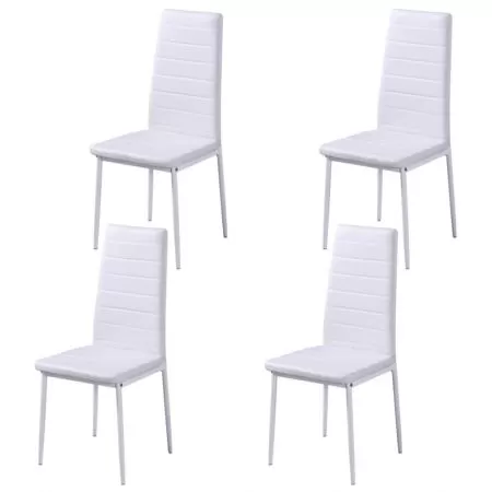 Set masa si scaune de bucatarie, cinci piese, alb si negru, 60 x 60 x 74 cm