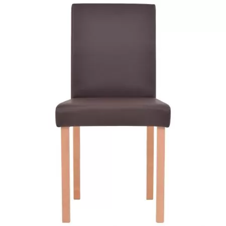 Masa si scaune 7 piese, maro, 140 x 80 x 75 cm