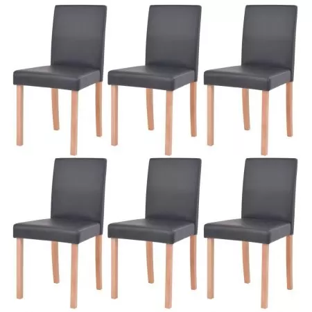 Masa si scaune 7 piese, negru, 140 x 80 x 75 cm