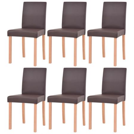 Masa si scaune 7 piese, maro, 140 x 80 x 75 cm