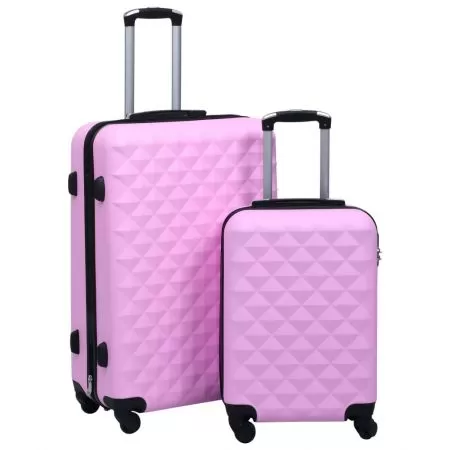 Set de valize cu carcasa rigida, 2 piese, roz, 76 x 48 x 28 cm
