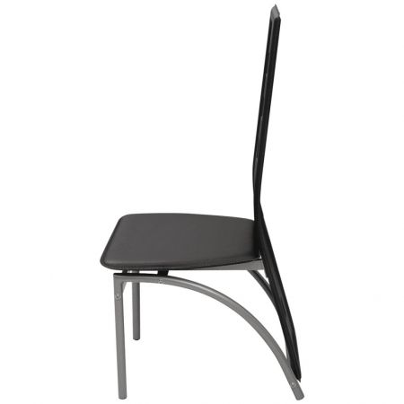 Set 2 bucati scaune de bucatarie, negru, 43 x 55.5 x 108 cm