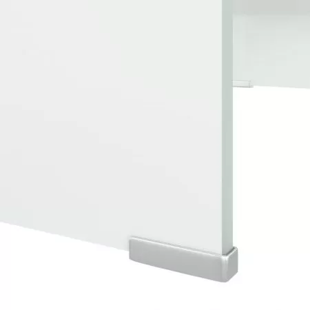 Stativ TV/Suport monitor din sticlă, alb, 70x30x13 cm
