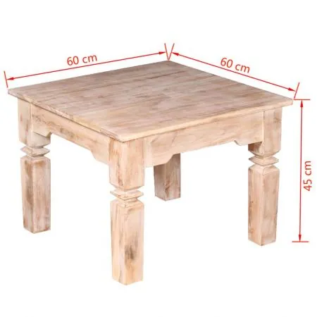 Masuta de cafea din lemn de acacia, maro, 60 x 60 x 45 cm