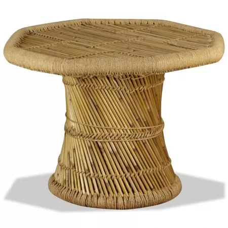 Masuta de cafea Bambus Octogonal 60x60x45 cm, maro, 60 x 45 cm