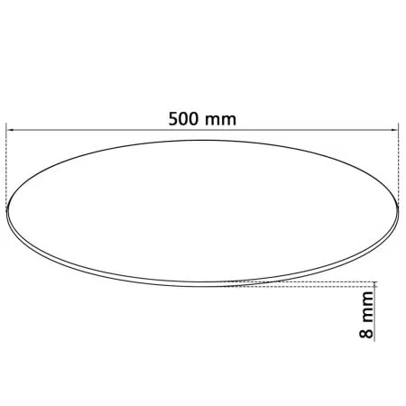 Blat de masa din sticla securizata rotund 500 mm, negru, Ø 50 cm
