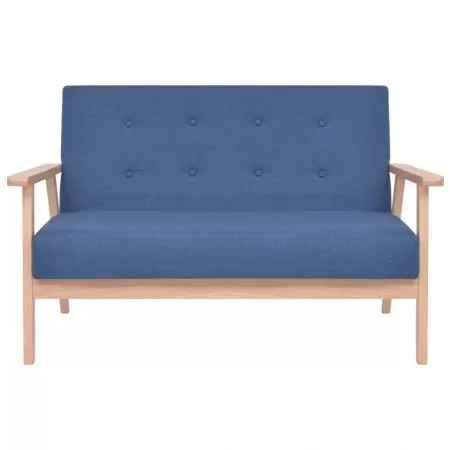 Canapea pentru 2 persoane, albastru, 113.5 x 67 x 73.5 cm
