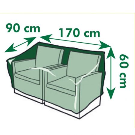 Husa mobilier de gradina canapea cu 2 locuri, gri