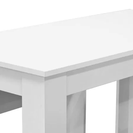 Masa si banci de bucatarie, 3 piese, alb, 59 x 59 x 76 cm