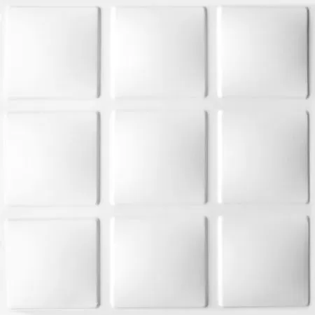 Set 12 bucati lambriuri de perete 3d cuburi, alb, 50 cm