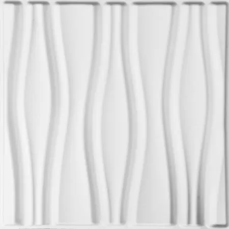 Set 12 bucati panouri de perete 3d flows, alb, 50 cm