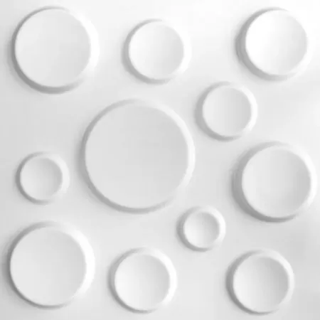 Set 12 bucati panouri de perete 3d, alb, 50 cm