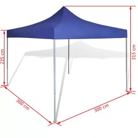 Blue Foldable Tent 3 x 3 m, albastru, 3 x 3 m