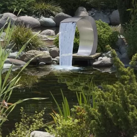 Fantana de piscina cascada gradina, argintiu, 30 x 60 x 45 cm