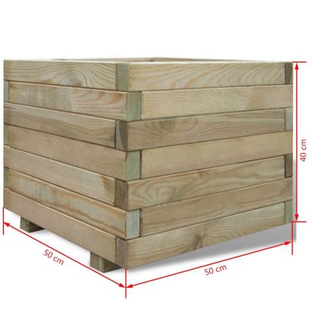 Stratat înălțat, 50x50x40 cm, lemn, pătrat