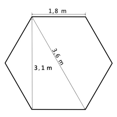 Marchiza pliabila hexagonala, crem, 3.6 x 3.1 m