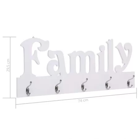 Cuier de perete FAMILY, alb