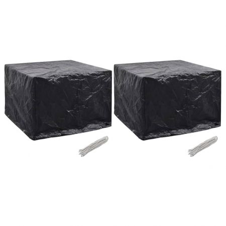 Set 2 bucati huse mobilier gradina, negru, 122 x 112 x 98 cm