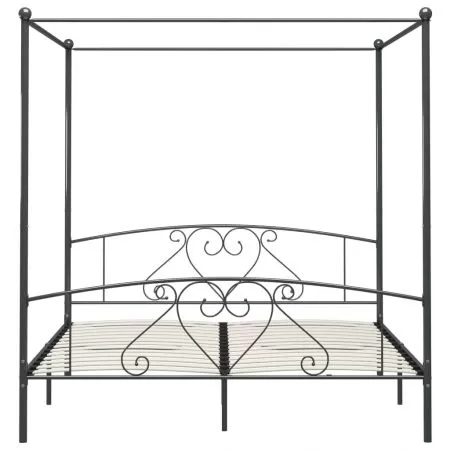 Cadru de pat cu baldachin, gri, 180 x 200 cm