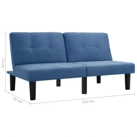 Canapea cu 2 locuri, albastru, 133 x 73 x 71 cm