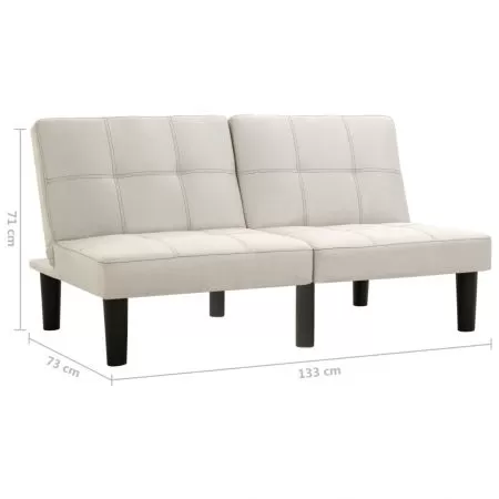 Canapea cu 2 locuri, crem, 133 x 73 x 71 cm