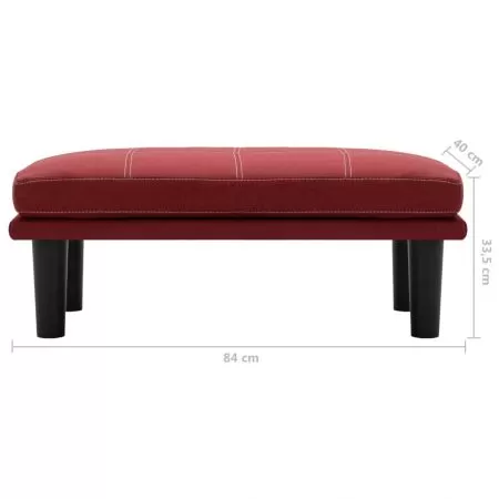 Canapea cu 2 locuri, bordo, 133 x 73 x 71 cm