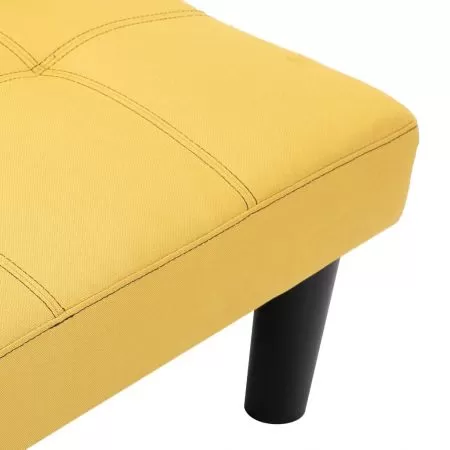 Canapea cu 2 locuri, galben, 133 x 73 x 71 cm