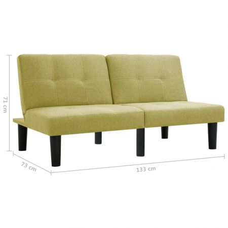 Canapea cu 2 locuri, verde, 133 x 73 x 71 cm