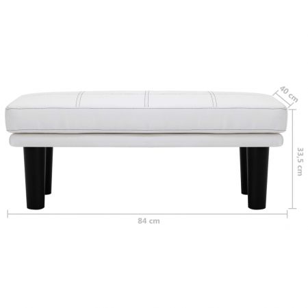 Canapea cu 2 locuri, alb, 133 x 73 x 71 cm