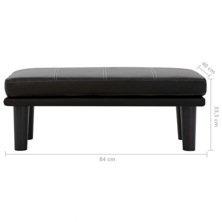 Canapea cu 2 locuri, negru, 133 x 73 x 71 cm