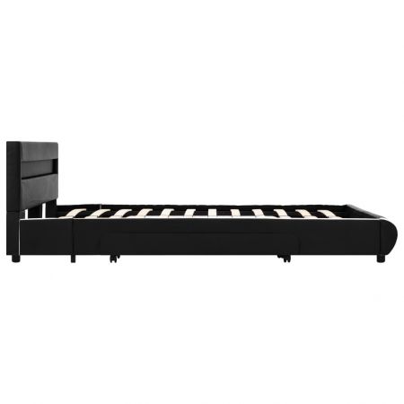 Cadru de pat cu LED, negru, 140 x 200 cm